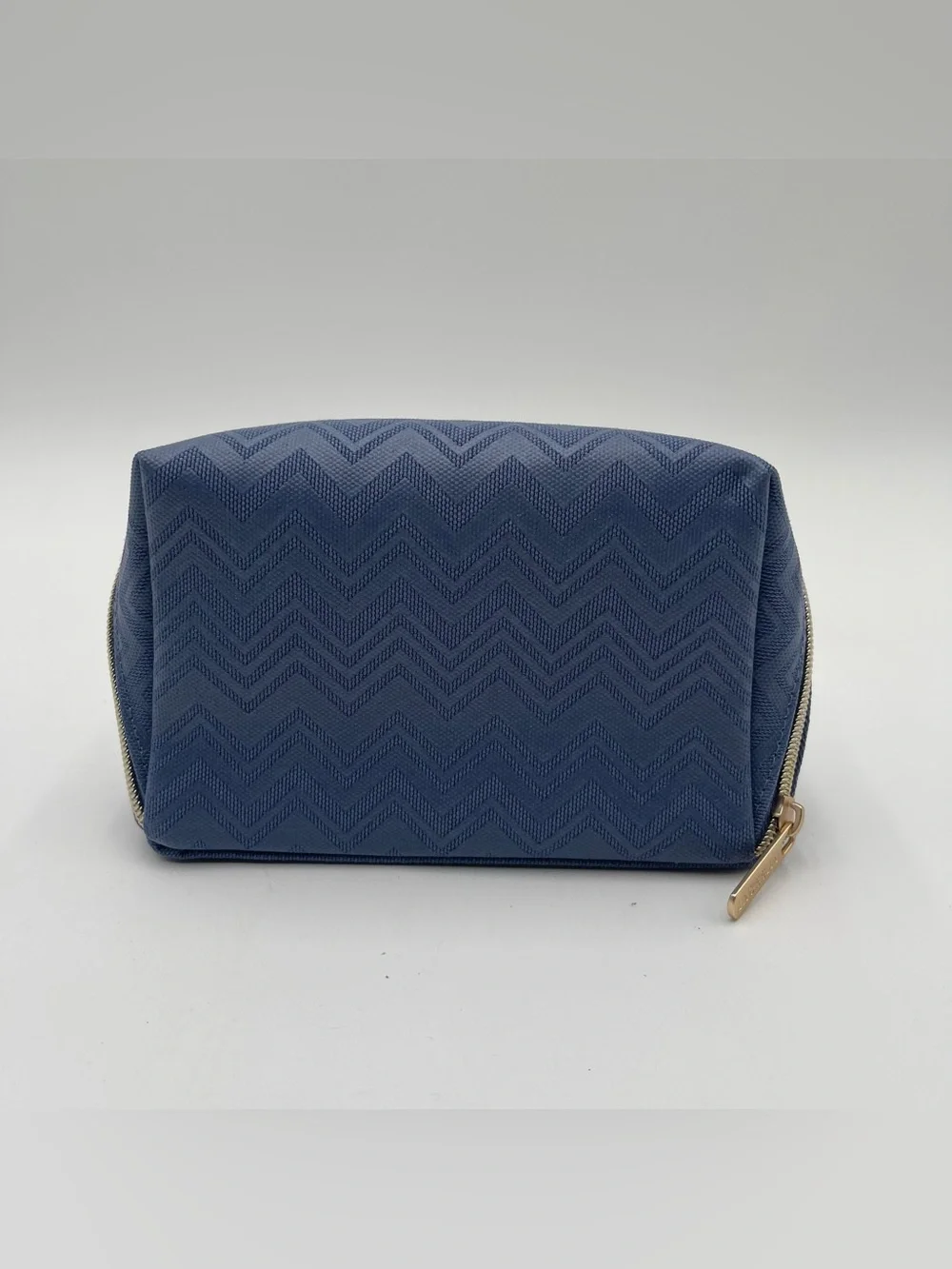 Missoni Small Travel Cosmetic Pouch Delta One Collection Toiletry Bag Blue Gold